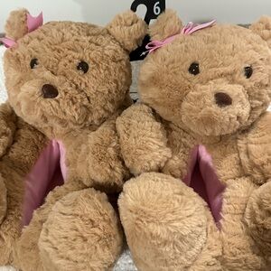 Plush Brown Teddy Bear with Pink Accents - Kids Toy